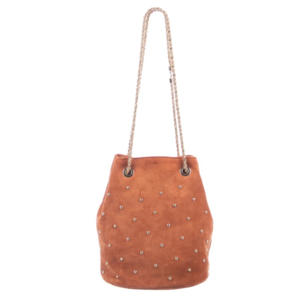 Sezane Hope Studded Suede Bucket Bag